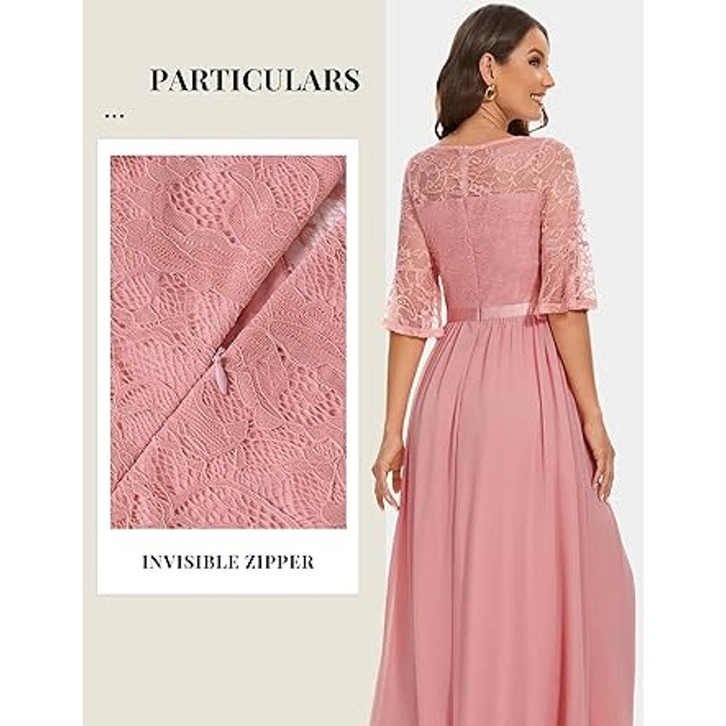 Wedtrend Women's Prom Dress Bell Sleeve Long Formal Dress   Wedding Guest Dress