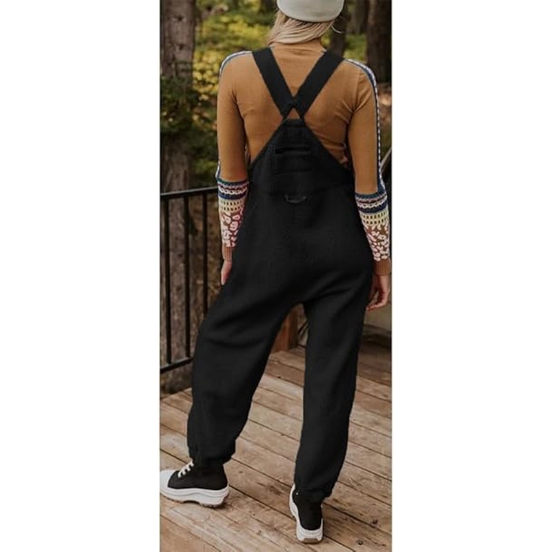utcoco Womens Fuzzy Fleece Overall Jumpsuits Casual Loose