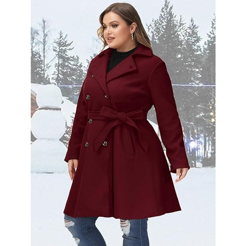 Hanna Nikole Women Plus Size Notch Lapel Double Breasted