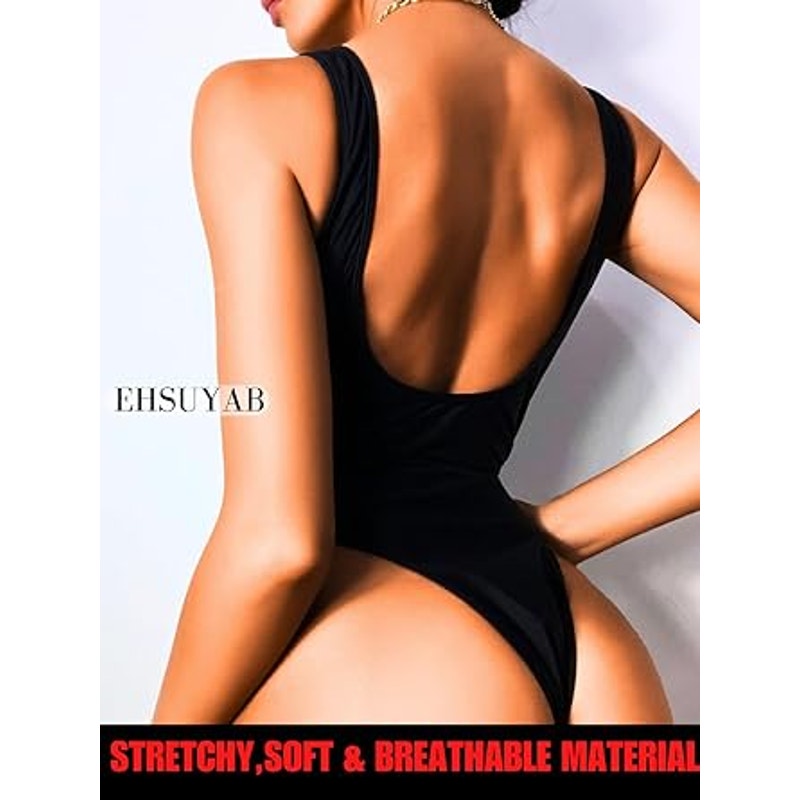 EHSUYAB Sexy One Piece Swimsuit for Women, Plunge Swimsuits Bathing Suits High Cut Leg Swi