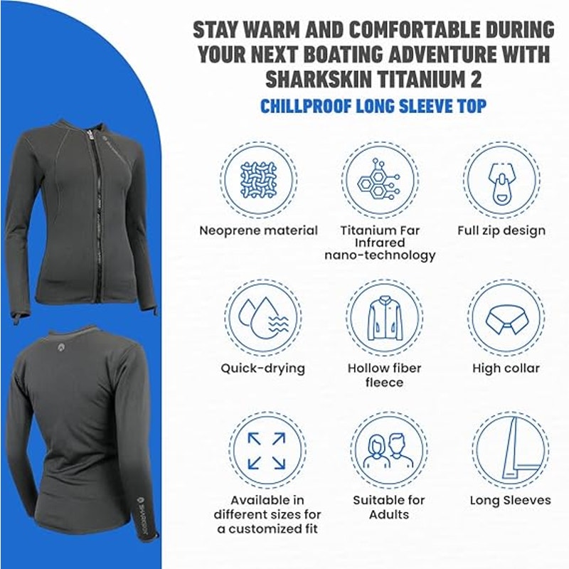 Sharkskin Titanium 2 Chillproof Long Sleeve Full Zip (Female), US2