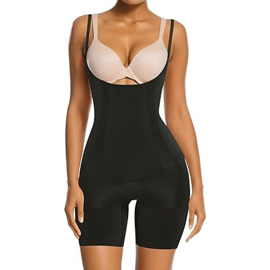 SHAPERX Shapewear for Women Tummy Control Open Bust Thigh Slimmer Body Shaper, SZ2490293-B