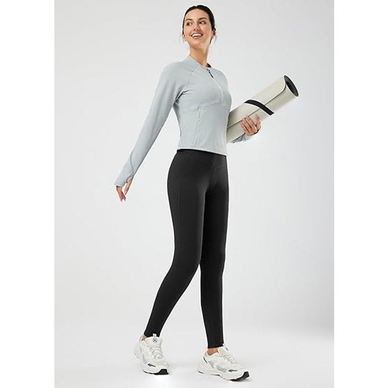 BALEAF Women's Fleece Lined Leggings Thermal Warm Winter Tights High Waisted Thick Yoga Pa