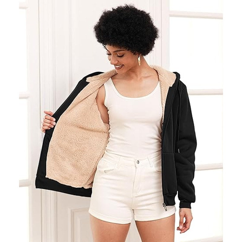 SWISSWELL Hoodies for Women Winter Fleece Sweatshirt - Full Zip Up Lined Jacket