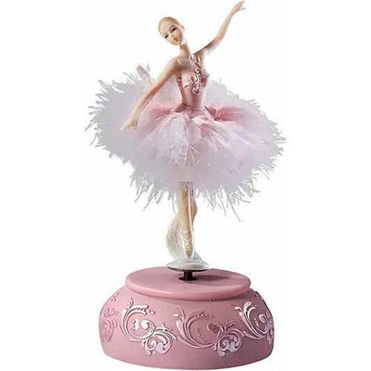 Singeek Ballerina Music Box Figurine Plays Swan Lake Tune, Musical Figure Hand-Painted Fea