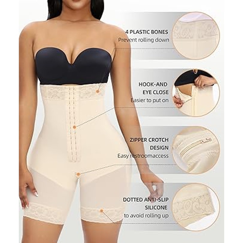 YIANNA Tummy Control Shapewear for Women Strapless Fajas Colombianas Postparto Body Shaper