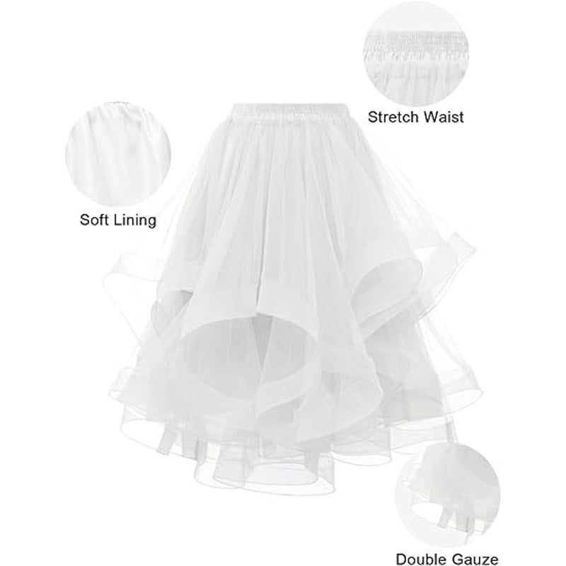 DRESSTELLS Tulle Skirts for Women, A Line Elastic Waist