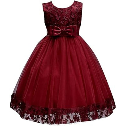 Big Girl Flower Dresses Pageant Party Baptism Baby Sleeveless Girls Toddler Formal Dress H