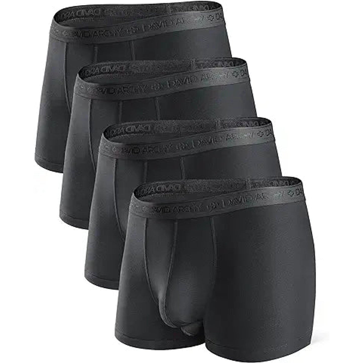 DAVID ARCHY Men's Underwear Micro Modal Dual Pouch Trunks Support Ball Pouch Bulge Enhanci