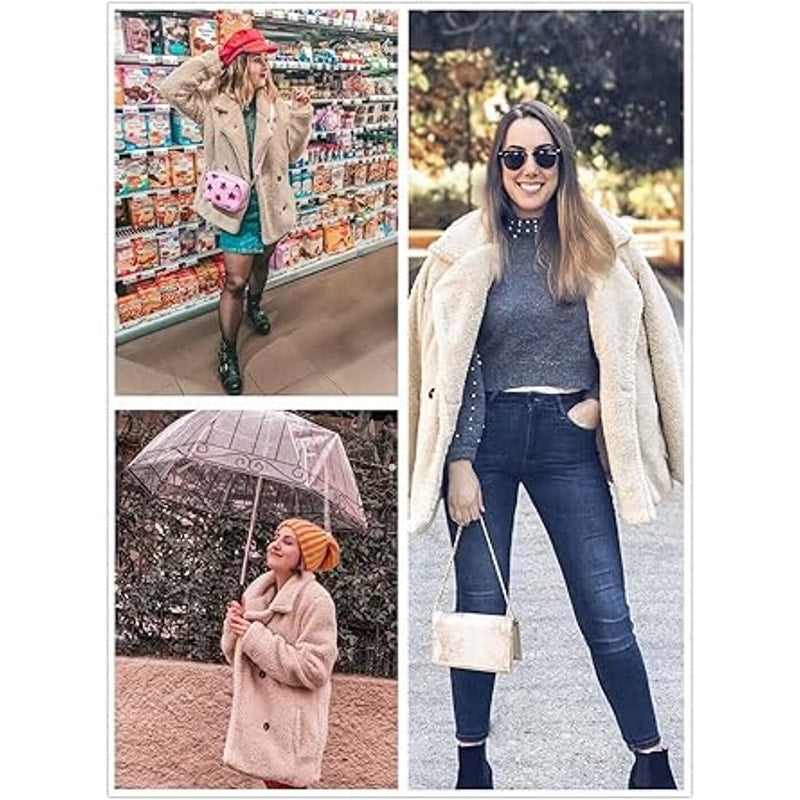 Dokotoo Womens Fashion 2024 Casual Female Warm Solid Oversized Fleece Cardigans Open Front