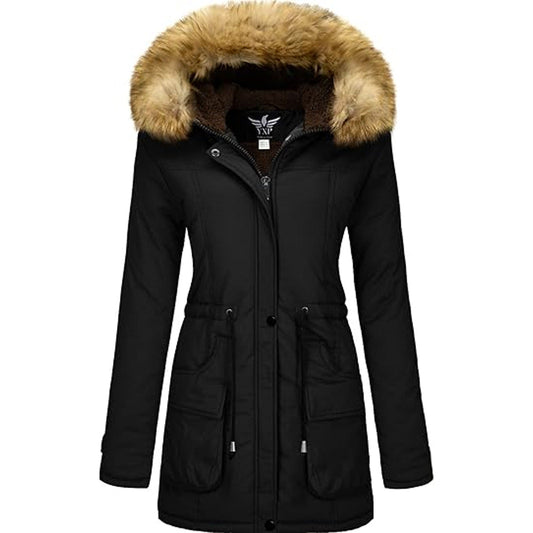 Women's Winter Thicken Military Parka Jacket Warm Fleece