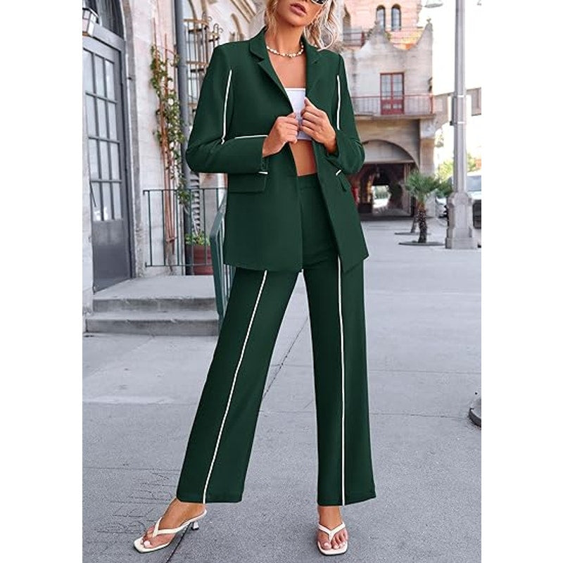 PRETTYGARDEN Women's Fall Spring 2 Piece Blazer Business Casual Oversize Jacket