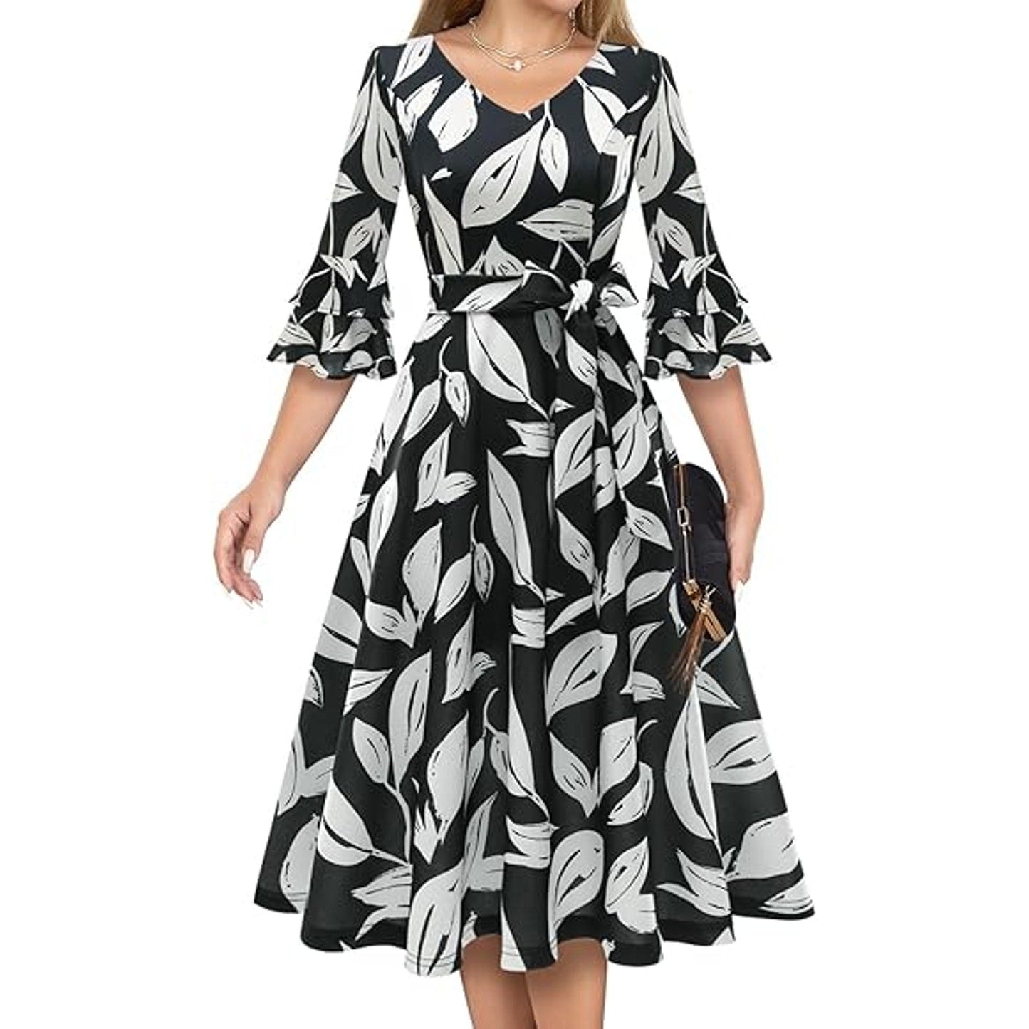 DRESSTELLS Cocktail Dress for Women, 2025 Party Vintage Fit Flare Dresses, Swing Aline 195