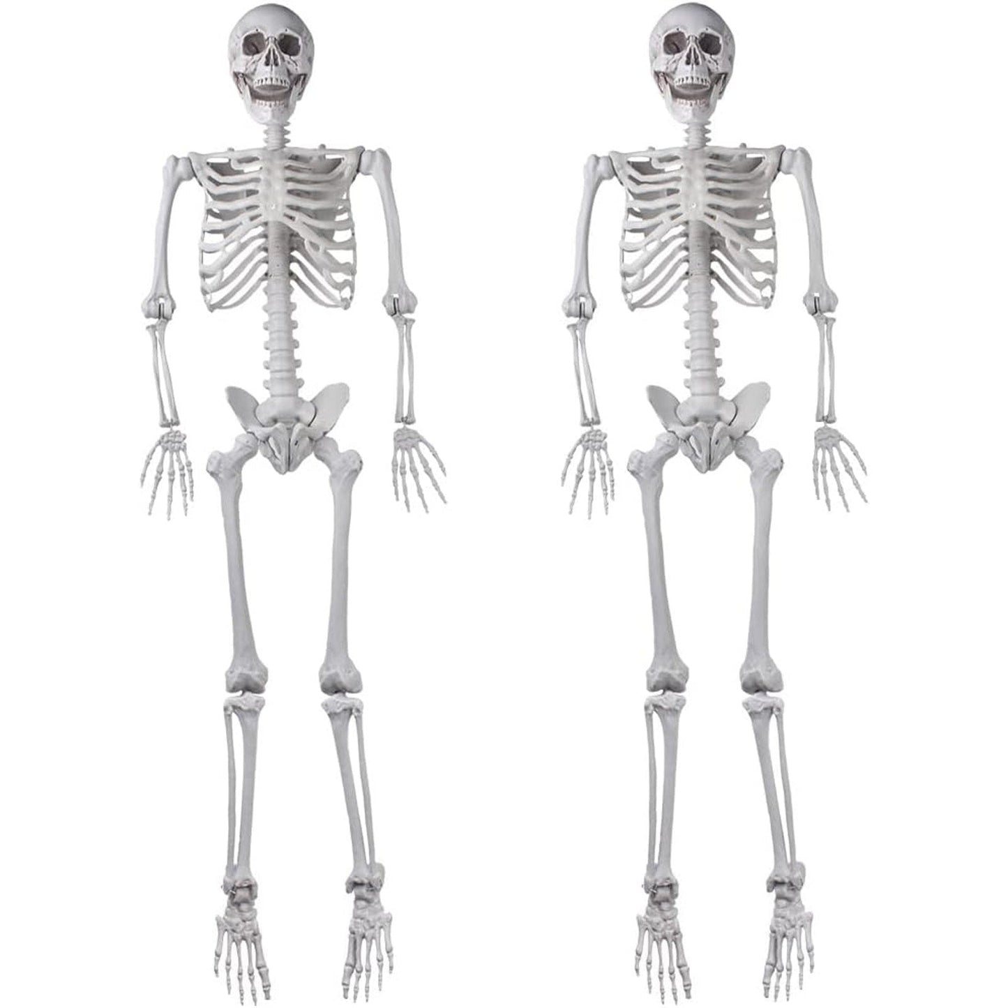 XUJIQI 5.4ft Skeleton Halloween Decorations, Halloween keletons Life Size Human Skeleton Full Body Bones with Movable Joints for Halloween Props Spooky Party Skeleton Decor