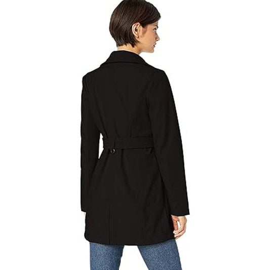 Sebby Collection Women's Soft Shell Trench Coat with Detachable Hood