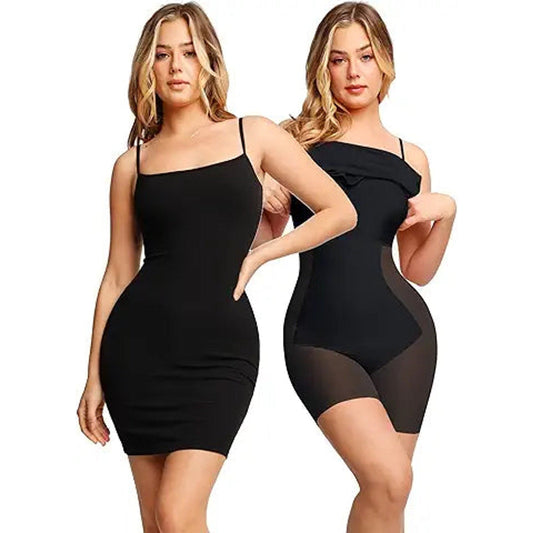 Popilush Shapewear Dress Mini Casual Summer Dresses for Women Slim Fit Short Bodycon Party
