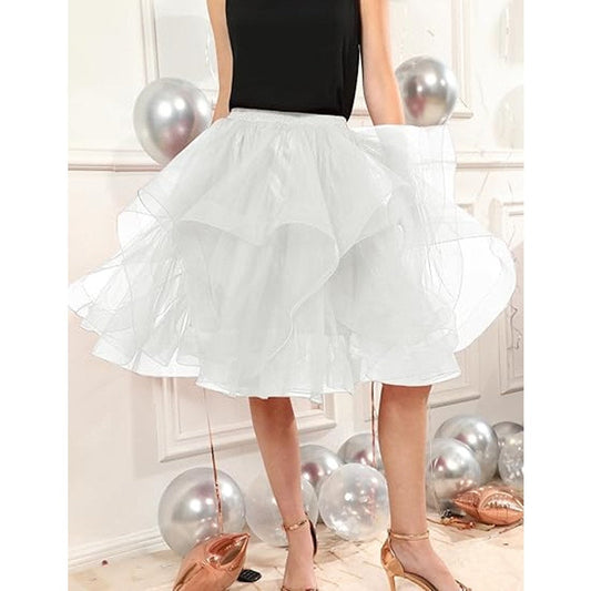 DRESSTELLS Tulle Skirts for Women, A Line Elastic Waist