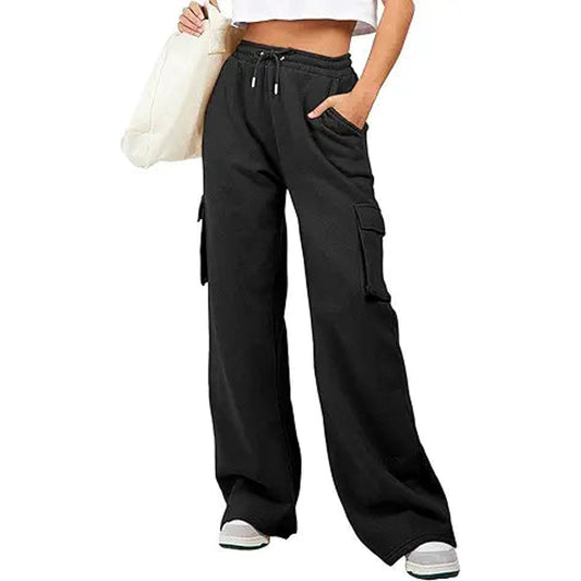 Aleumdr Womens Cargo Sweatpants 2025 Fall Trendy Tall Baggy High Waisted Sweats Pants Athl