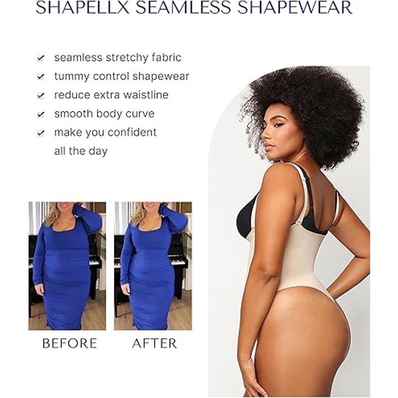 SHAPELLX Shaper Shorts Seamless High Waist Shape Shorts Women's Tummy Control Thigh Contro