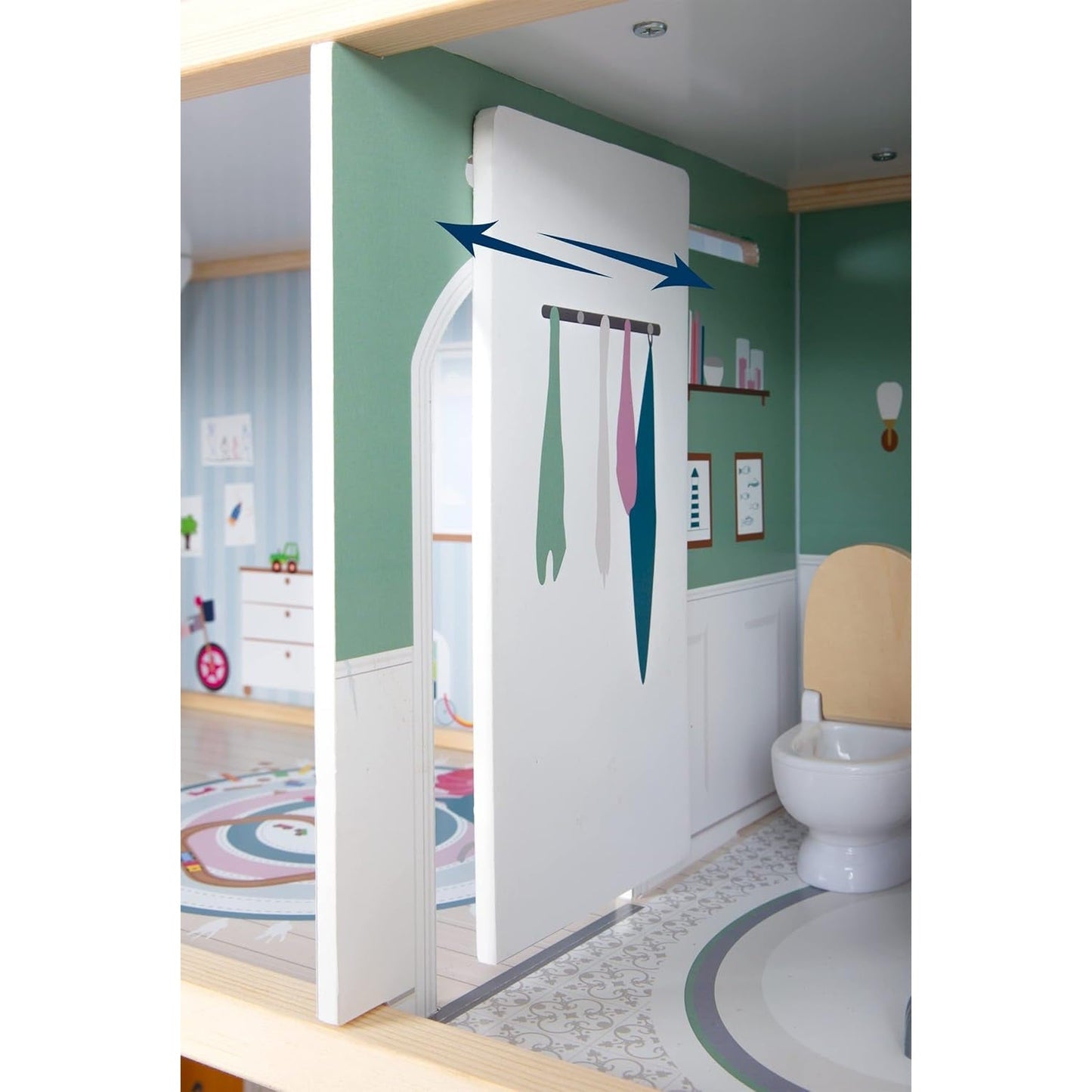 Small Foot Wooden Toys Urban Villa Doll House Playset Collection Designed for Children Ages 3+ Years, Gray