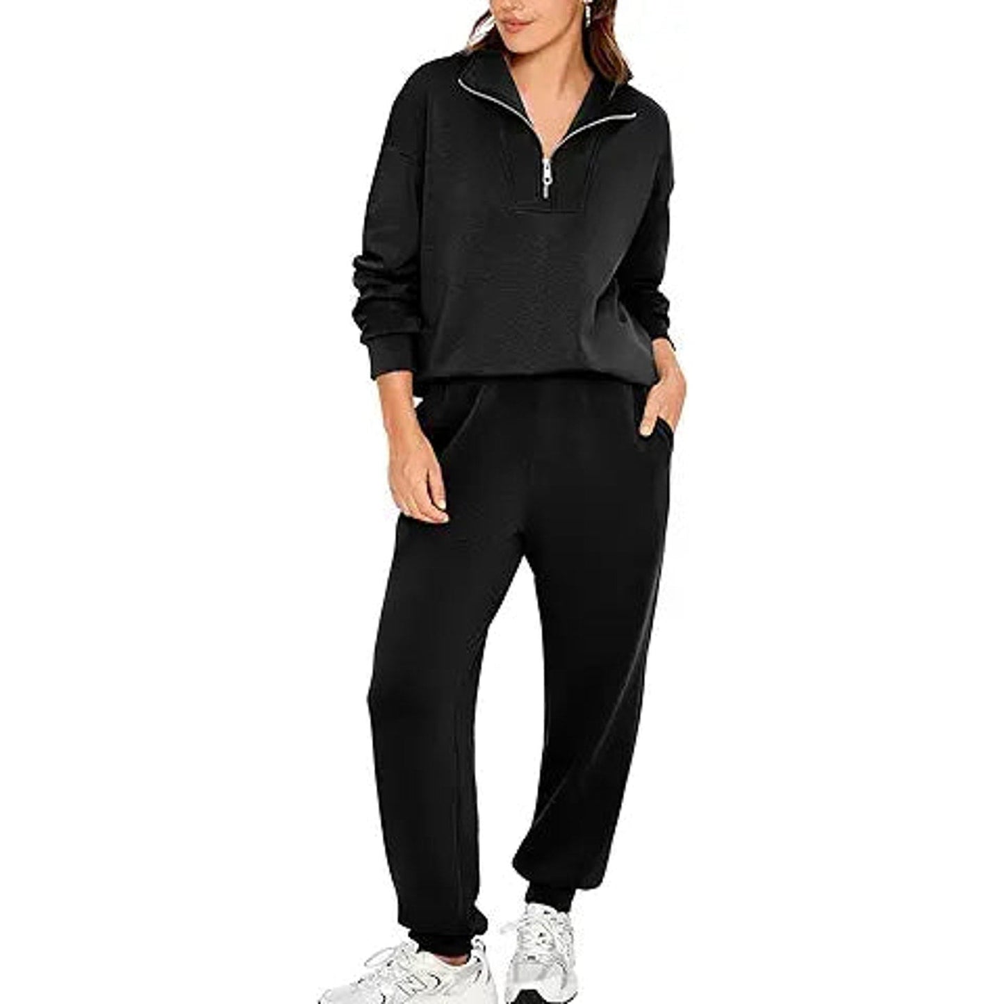 Glamaker Oversized 1/2 Zipper Sweat Set Jogging Suits Casual Jogger Pants Fall Outfits Wor