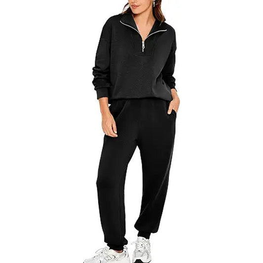 Glamaker Oversized 1/2 Zipper Sweat Set Jogging Suits Casual Jogger Pants Fall Outfits Wor