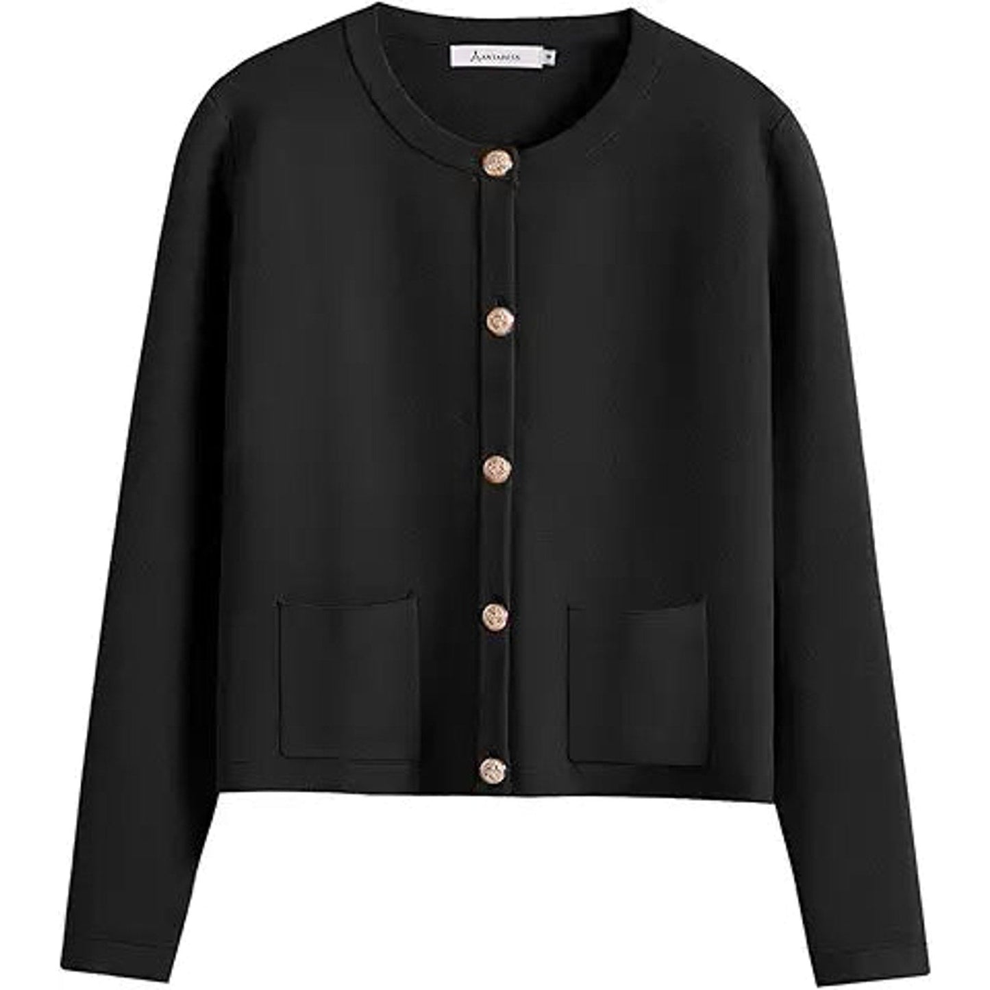 ANRABESS Women Striped Cardigan Sweaters Button Down Cropped Knit Lady Jackets Coat 2025 F